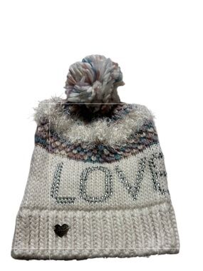 Betsey Johnson Pom Pom Chenille Hat